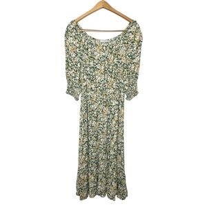 Angels Womens Cottagecore Floral Print Midi‎ Length Dress XL